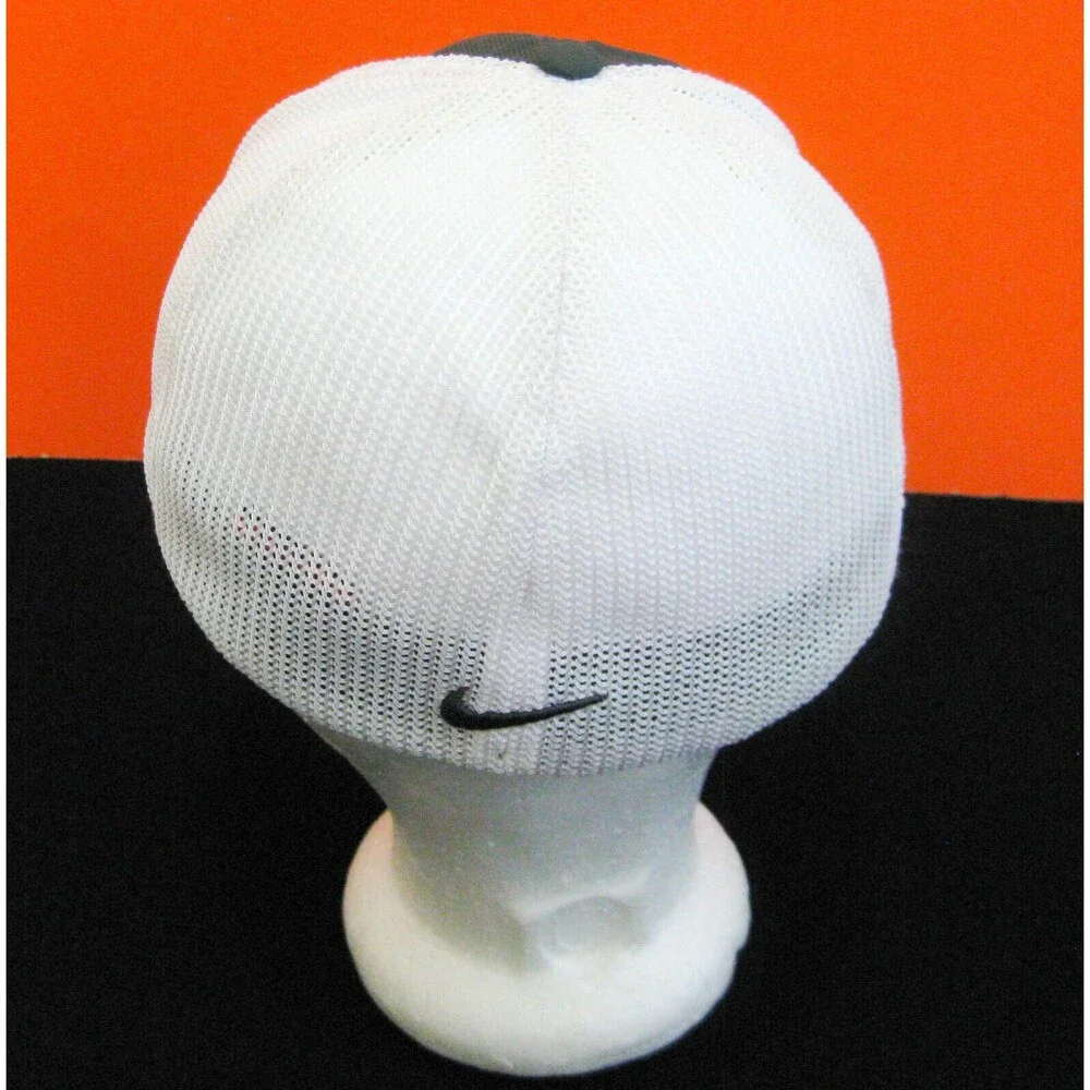 NIKE GOLF Men's White & Gray Baseball Cap Mesh Trucker Hat (Adult Flex-Fit)